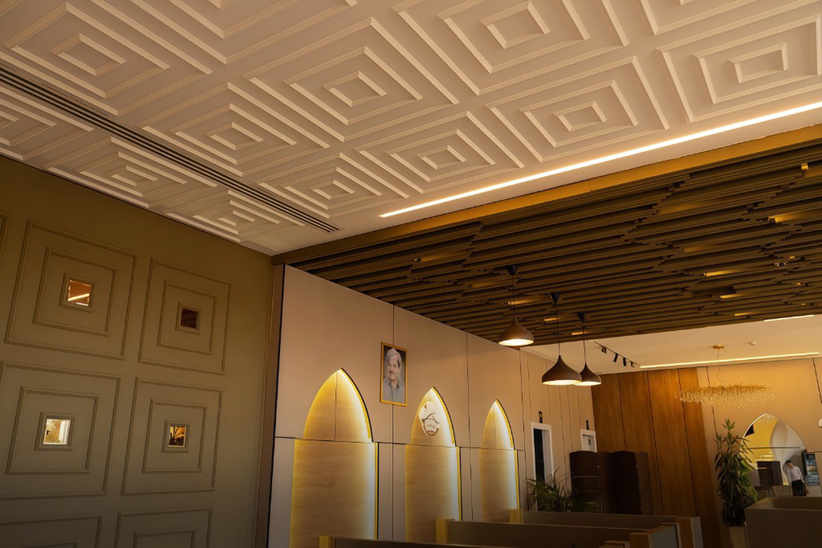 Ceiling design and spatial perception effects